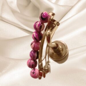 purple & black beads clip Hair