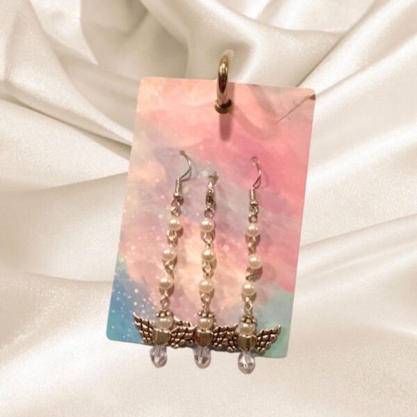 April Crystal Angel Earrings & Clip Out