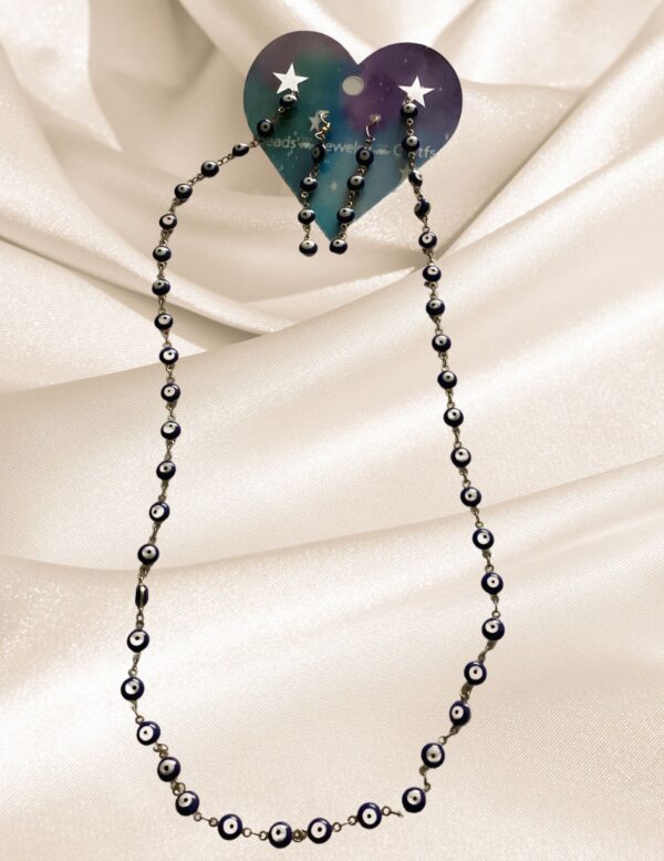 Blue Evil Eyes Necklace set