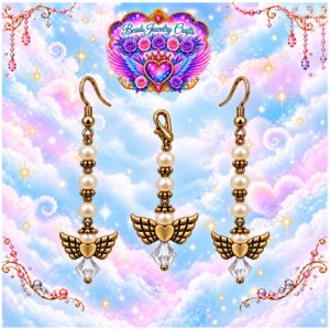 April Crystal Angel Earrings & Clip Out