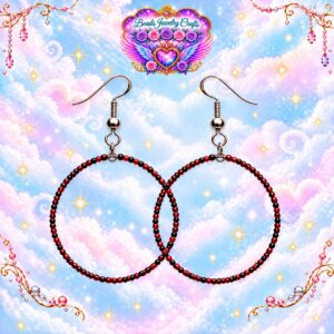 Red & Black Hoop Earrings