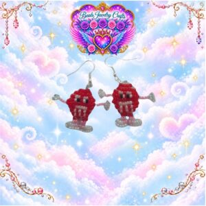 Red M and M Earrings