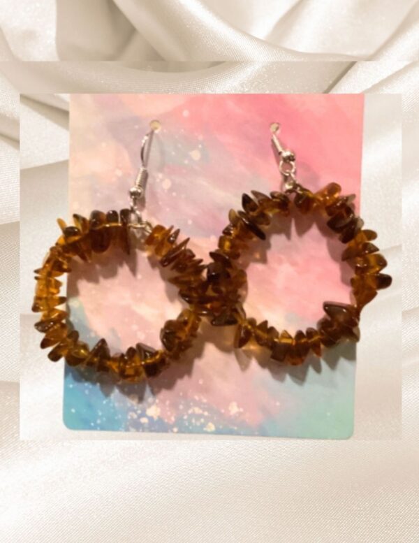 root beer hoop earrings