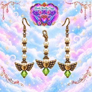 August Peridot Angel Earrings & Clipout