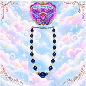 Blue Glass and Pearl Necklace
