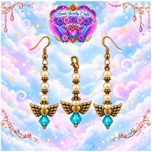 December Blue Zircon Angel Earrings & Clipout
