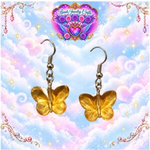 Yellow Butterfly Glass Earrings