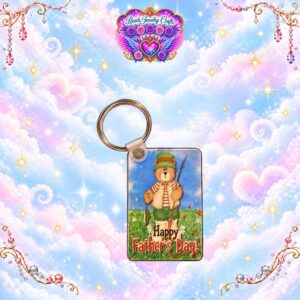 Father's Day Keychain - Fishing Bear