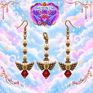 July Scarlet Angel Earrings & Clipout