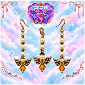 November Topaz Angel Earrings & Clipout