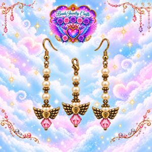 October Rose Angel Earrings & Clipout