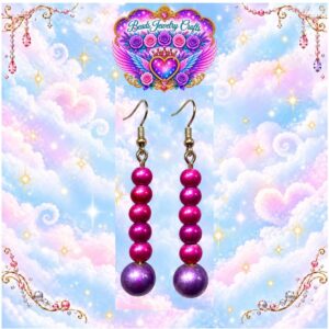 Pink & Purple Earrings (Purple Bottom Bead)