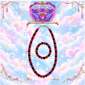 Red & Black Beaded Set