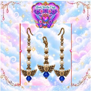 September Sapphire Angel Earrings & Clipout